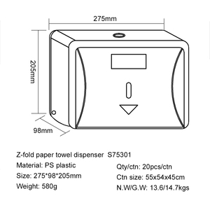 <span class=keywords><strong>Distributeur</strong></span> de serviettes en papier Z pliées mural manuel en plastique écologique <span class=keywords><strong>pour</strong></span> salle de bain d'hôtel moderne, prix abordable - Product Image 2