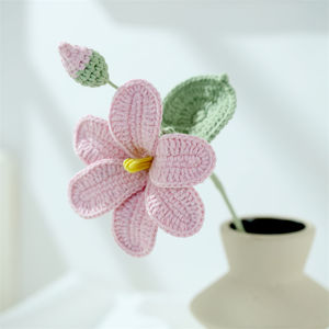 क्रोकेट टुंग तेल फूल एकल क्रोकेट फूल बुना सजावटी कृत्रिम बुना हुआ फूल वैलेंटिन की माताओं के दिन उपहार - Product Image 3