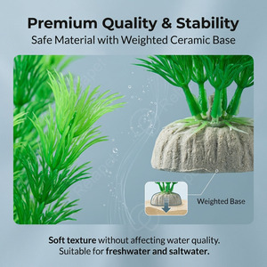 Set di 8 Piante Artificiali per Acquario, Erba Verde in Plastica per Decorazione Vasche dei Pesci, Confezione di Vegetazione Acquatica Realistica - Product Image 4