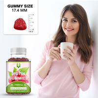 Gummies de Biotine Pure Marque Blanche 10000mcg Véganes 100% Naturelles à Base de Plantes Qualité Alimentaire Produits de Beauté Cheveux et Ongles pour Femmes Adultes