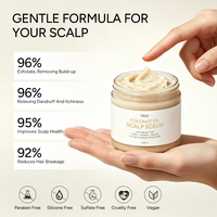 Gommage capillaire à l'huile de coco en marque blanche avec acide salicylique, nettoyant en profondeur, exfoliant et hydratant, fabricant OEM