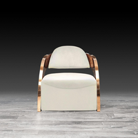 Vente chaude de haute qualité canapé simple de luxe en acier inoxydable velours tissu rembourré chaise d'appoint pour la maison commerciale