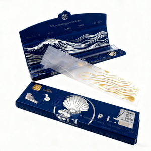 Em Estoque Papel de Enrolar Personalizado de Celulose Vegetal Dourado, Mais Limpo, Personalize Seu Próprio Logo, Queima Orgânica - Product Image 5