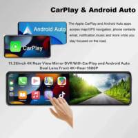 Tout nouveau haute qualité 11.26 pouces miroir Dash Cam Carplay Adas 4K écran caméra de voiture avec système de suivi Gps