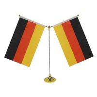 Drapeau de table national allemand, imprimé par transfert thermique double face, en polyester imperméable et durable, pour événements sportifs, football, montres et fêtes