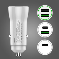 Chargeur de voiture universel 18w 38w 40w 60w Super Quick Charge, chargeur de voiture USB-C double port, charge rapide type C