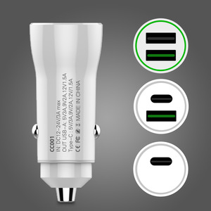 Chargeur de voiture universel 18w 38w 40w 60w Super Quick Charge, chargeur de voiture USB-<span class=keywords><strong>C</strong></span> double port, charge rapide type <span class=keywords><strong>C</strong></span> - Product Image 2