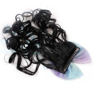 Parrucca <span class=keywords><strong>per</strong></span> Bambine con Fiocco, Accessori <span class=keywords><strong>per</strong></span> Capelli da Principessa, Coda di Cavallo Riccia, Acconciatura <span class=keywords><strong>per</strong></span> <span class=keywords><strong>Bambini</strong></span> e Neonati - Product Image 4