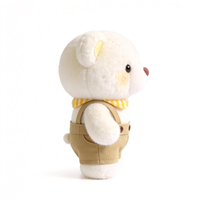 Peluche promotionnelle Ours Blanc Personnalisé avec Salopette, Jouet en Peluche Doux et Moelleux