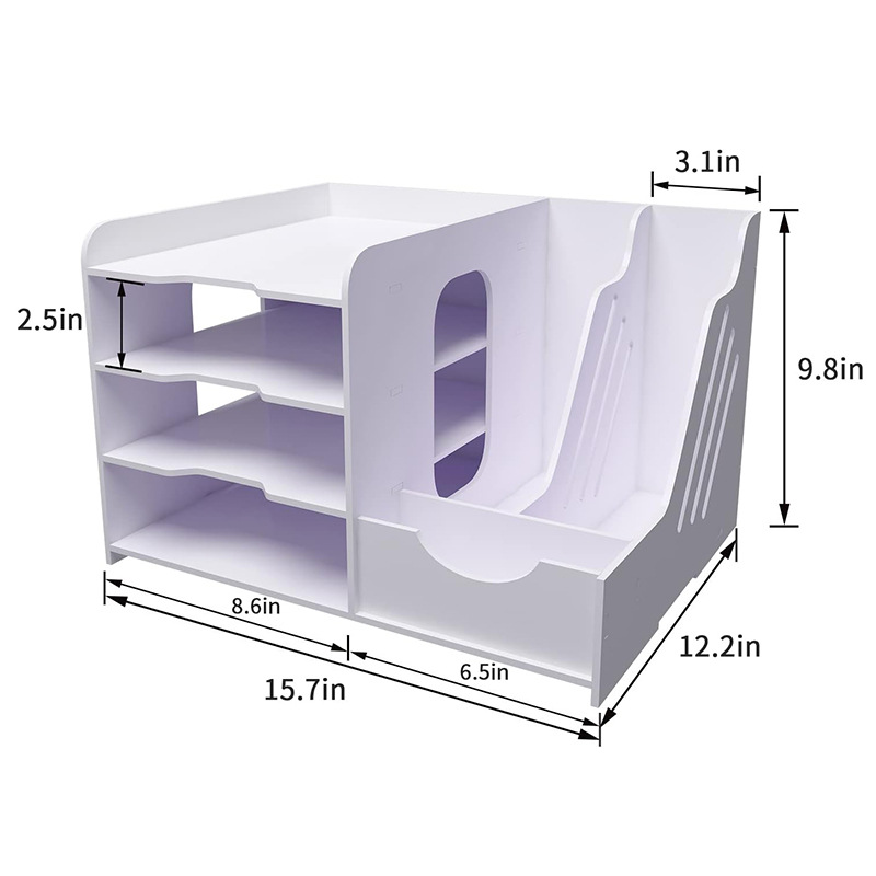 Organizador de archivos de 4 niveles y 2 compartimentos
