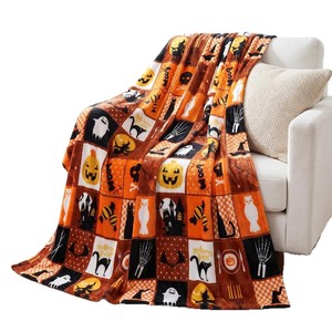 <b>Halloween</b> Pumpkin Ghost Flannel <b>Blanket</b> Throw <b>Blanket</b> Nap <b>Blanket</b> Trick or Treat Party Decor Fade Resistant Lightweight - Product Image 4
