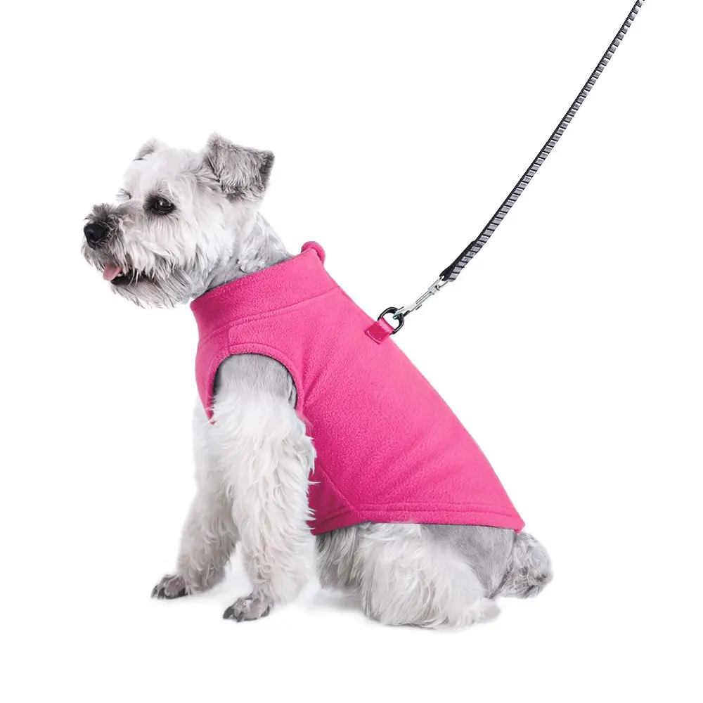 Roupas para animais de estimação suéter de lã de cor sólida com zíper para cães e cães de pequeno e médio porte outono e inverno