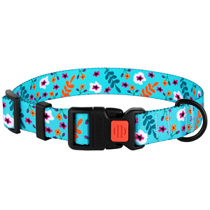Factory Wholesale Luxury Puppy <b>Collar</b> Green and ECO Three Size Adjustable Pet Dog <b>Collar</b> Colourful Flower Printed <b>Collars</b> - Product Image 1
