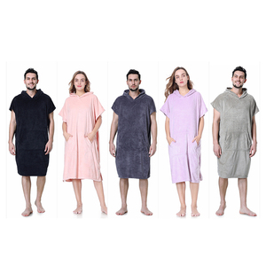 RTS Hot Bán trùm đầu Polyester bãi biển Poncho khăn sợi nhỏ Chất lượng cao mặc khăn tắm với túi - Product Image 1