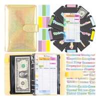 Pu cuir argent enveloppe budget A6ring classeur cahier quotidien mensuel planificateur Journal personnel école Collection cadeau anneau classeur