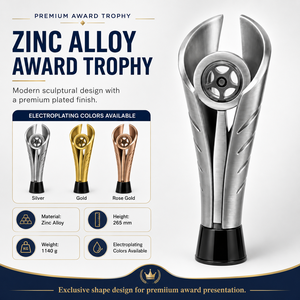 Trofeo de Metal Premium, Molde Listo para Usar, Sin Costo de Instalación, Grabado de Logotipo Personalizado, Acabado en Oro y Plata, para Reconocimiento a Empleados - Product Image 3