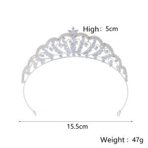 <span class=keywords><strong>Coronas</strong></span> <span class=keywords><strong>de</strong></span> Circonia <span class=keywords><strong>de</strong></span> Princesa Reina al por Mayor ROMANTIC, Tiaras <span class=keywords><strong>de</strong></span> Novia Plateadas para Damas <span class=keywords><strong>de</strong></span> Honor - Product Image 5