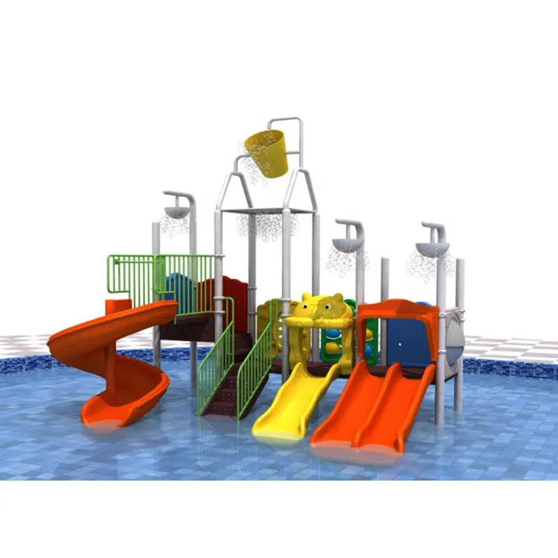 Popular design kids play water park slides wear resistant water play equipment