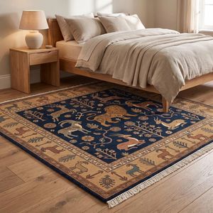 Luxury Tribal Oushak Hand Knotted Wool Carpet with Classic Heritage Pattern for Dining Room Bedroom Grand Hallway Villa Decor - Product Image 5