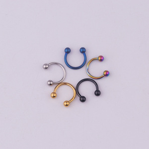 Joyeria de acero inoxidable para <span class=keywords><strong>hombre</strong></span>, joyería de Joyeria, bola en forma de C, anillo de herradura, anillo para <span class=keywords><strong>labio</strong></span> y lengua - Product Image 3