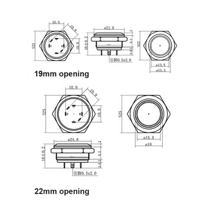12 mét công suất cao Logo Đầu nhỏ không thấm nước kim loại <span class=keywords><strong>push</strong></span> <span class=keywords><strong>button</strong></span> chuyển LED Ánh Sáng IP65 3/6/12/24/110/220V điều khiển Made Brass 3A - Product Image 5