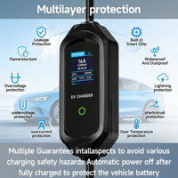 Nouveau chargeur EV portable pour voitures électriques, étanche IP65, 16A 3,5kW EVSE avec contrôle par application, Plug & Play, interface Type 2