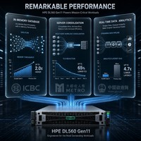 Serveur en rack 2U HPE ProLiant DL560 Gen11, 4 sockets, processeur Intel Xeon Scalable de 4e génération, 16 To DDR5, PCIe Gen5, GPU, virtualisation, base de données