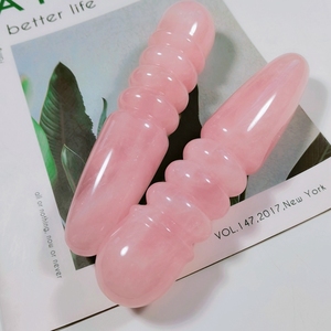 Yüksek kalite doğal gül kuvars şifa masaj değnekleri kristal yapay penis kadınlar için - Product Image 6
