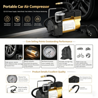Gonfleur de pneus, compresseur d'air portable, mini pompe à air sans fil avec manomètre 150 PSI, gonflage 3 fois plus rapide