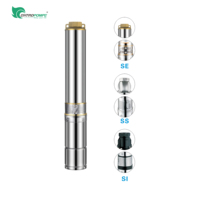 Pompe à eau submersible 4 pouces 1500w 2hp en acier inoxydable pour puits profond pour l'alimentation en eau du château d'eau 4SDM4/18