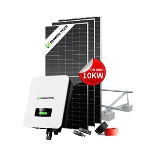 Yeni 2024 10kw ızgara güneş sistemi üzerinde tam kiti 220V ab çözüm ev güç kullanımı için montaj ile güneş paneli sistemi 10kva