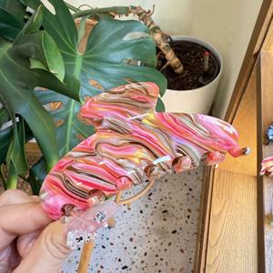 Pinza de pelo de tiburón grande de acetato coreano para mujer y niña, pinzas para el pelo con estilo Vintage, accesorios para el cabello de mármol, joyería - Product Image 6