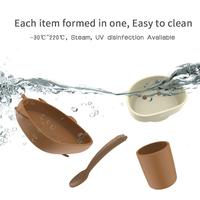 Vaisselle pour bébés et nourrissons, couverts en silicone pour bébés, bol et assiette pour tout-petits, ensemble de vaisselle pour enfants, ensemble de table à manger pour enfants