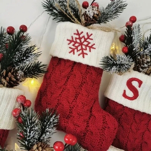 Calcetines con letras navideñas personalizadas, calcetines de punto rojo con alfabeto, decoración de árbol de Navidad, regalo de Navidad, Natal 2023 - Product Image 3