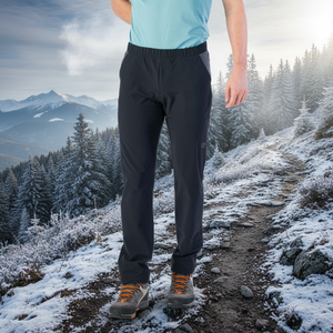 Pantaloni leggeri per Sport invernali Arunzo da uomo traspiranti taglie forti Softshell pantaloni antivento con tessuto a pieghe in poliestere stampato in vita - Product Image 3