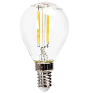 Bombilla LED G45 E14 8W transparente, eficiente y de diseño retro, ideal para iluminación decorativa en hogares y negocios. - Product Image 1