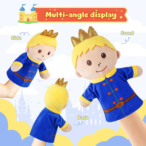 8424 Marionnettes à main en peluche amusantes et mignonnes de personnages de contes de fées, prince, jeu de rôle, jouets pour enfants, raconter des histoires, marionnette à main de prince - Product Image 2