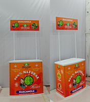 Comptoir Pliant Métallique d'Extérieur Afrique, Table de Promotion Portative avec Parasol pour Kiosque Promotionnel et Stand d'Exposition