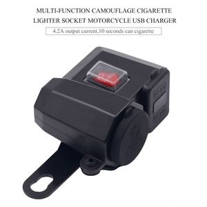 Voltmètre LED étanche pour <span class=keywords><strong>moto</strong></span>, chargeur double <span class=keywords><strong>USB</strong></span> 12V avec <span class=keywords><strong>prise</strong></span> allume-cigare, nouveau modèle - Product Image 3