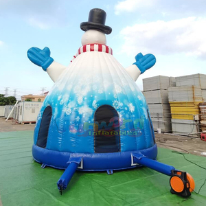 Castillo inflable navideño para niños, casa de brinco con forma de iglú de muñeco de nieve, castillo hinchable para fiestas. - Product Image 4