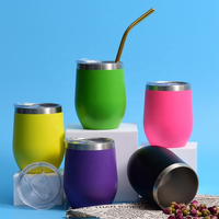 Gobelet à vin sans pied portable de 12 oz ODM, rond, pour le lait, le café, en acier inoxydable, mug classique, sous vide, pour les fêtes