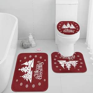 Juego de Alfombrillas de Baño Navideñas de Tres Piezas, Alfombrilla de Tierra de Diatomeas Absorbente de Secado Rápido y Fácil de Limpiar, Alfombrilla Rectangular para Piso - Product Image 2