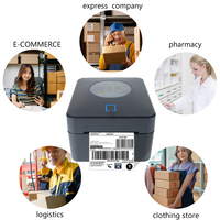 Printer kode bar hitam dan putih label pengiriman USB termal langsung 110mm cetakan POS digunakan stok Biru gigi