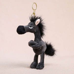 Venta al por mayor: Colgante de caballo de <span class=keywords><strong>estilo</strong></span> moderno, <span class=keywords><strong>juguete</strong></span> de peluche de caballo negro de la suerte, mascota del Año Nuevo Chino, muñeco de peluche pequeño - Product Image 1