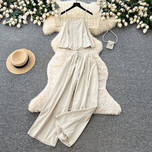 <span class=keywords><strong>Conjunto</strong></span> Casual de Verano de 2 Piezas para <span class=keywords><strong>Mujer</strong></span>, Top sin Mangas y Traje, Ropa al por Mayor - Product Image 3