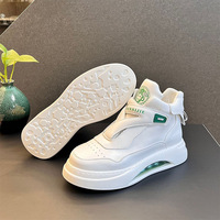 Nouveau Style Été Chaussures Décontractées Homme, Baskets Blanches à Amorti, Montantes à Semelle Épaisse avec Talon Compensé Intérieur, Polyvalentes et Tendance