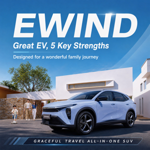 EWIND LHD Auto Elettrica con Autonomia di 520km, Veicolo Elettrico Cinese con Cabina Salubre, Batteria LFP, Velocità Massima 160km/h - Product Image 4
