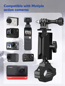 Supporto per telecamera d'azione per manubrio moto ATV, braccio flessibile 360 gradi di montaggio della fotocamera Clip staffa regolabile morsetto