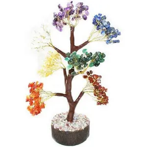 7 chakra cristal puce arbre sept chakra arbre de vie pierre puce arbre cristal puce guérison pierre précieuse agate décoration cadeaux - Product Image 1