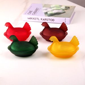 Modern Glass Chicken Shaped Candy Jar Multicolor Decorative Multifunction <strong>Storage</strong> <strong>Container</strong> for Daily Use Home Kitchen - Product Image 3